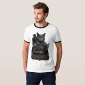 ロシアンブルーの貴族オーディンの猫 Tシャツ (正面フル)