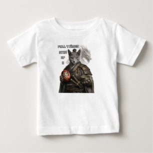 ロシアンブルーサムライキャット ベビーTシャツ