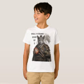 ロシアンブルーサムライキャット Tシャツ (正面フル)