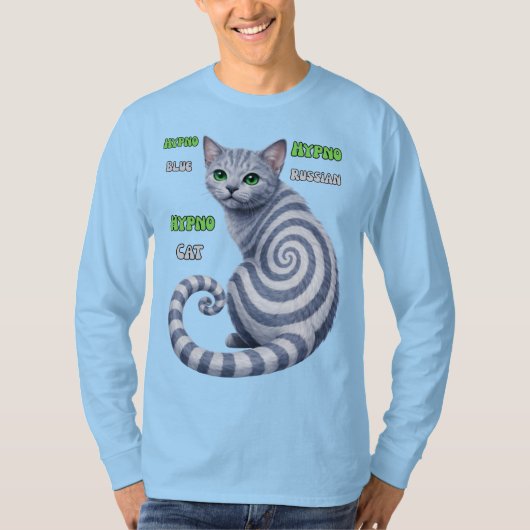ロシアンブルーハイプノ猫 Tシャツ (正面)