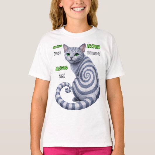 ロシアンブルーヒプノキャット Tシャツ (正面)