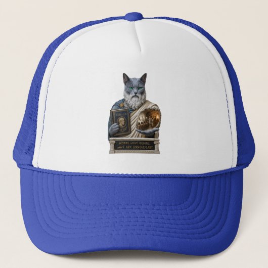 ロシアンブループラトン猫 キャップ (正面)