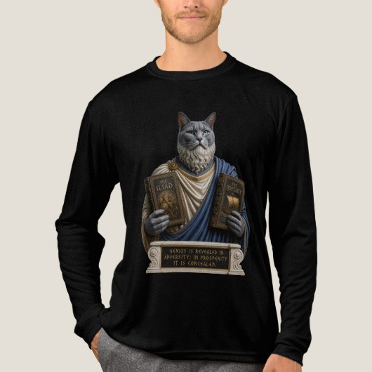 ロシアンブルーホメロス猫 トライブレンドTシャツ (正面)