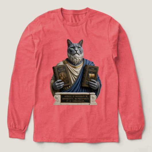 ロシアンブルーホメロス猫 トライブレンドTシャツ (デザイン正面)