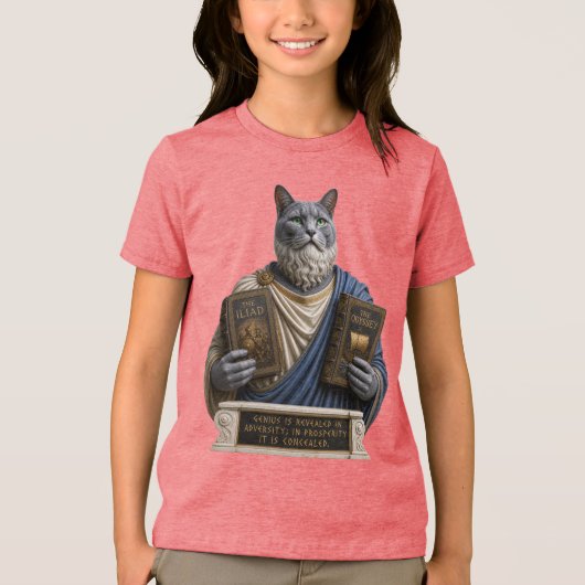 ロシアンブルーホメロス猫 トライブレンドTシャツ (正面)