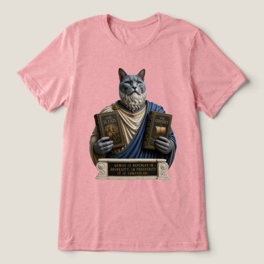 ロシアンブルーホメロス猫 トライブレンドＴシャツ (デザイン正面)