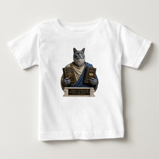 ロシアンブルーホメロス猫 ベビーTシャツ (正面)