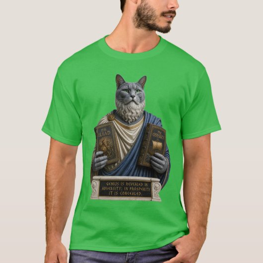 ロシアンブルーホメロス猫 Tシャツ (正面)