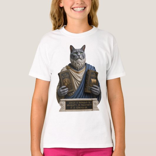 ロシアンブルーホメロス猫 Tシャツ (正面)