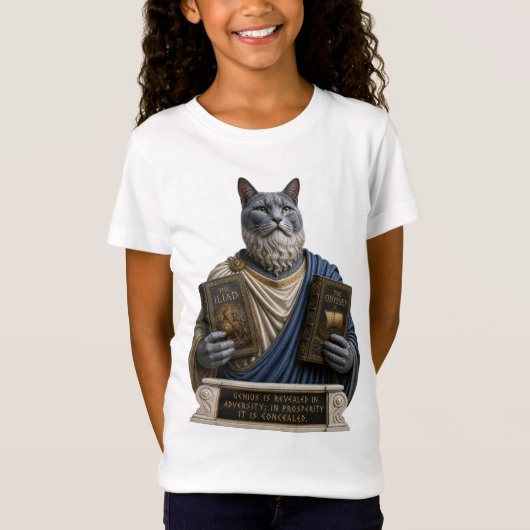 ロシアンブルーホメロス猫 Tシャツ (正面)