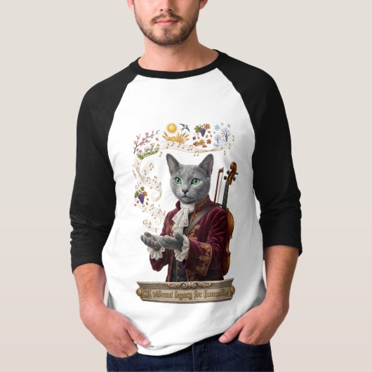 ロシアンブルーヴィヴァルディキャット:輝く遺産 Tシャツ (正面)