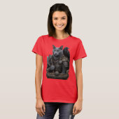 ロシアンブルーヴェテランオーディンの猫 Tシャツ (正面フル)
