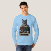 ロシアンブルー・アリストテレス猫 Tシャツ (正面フル)