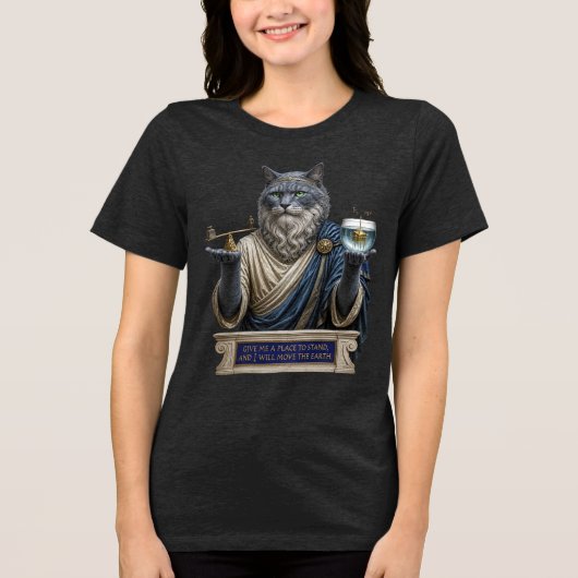 ロシアンブルー・アルキメデス猫 トライブレンドＴシャツ (正面)