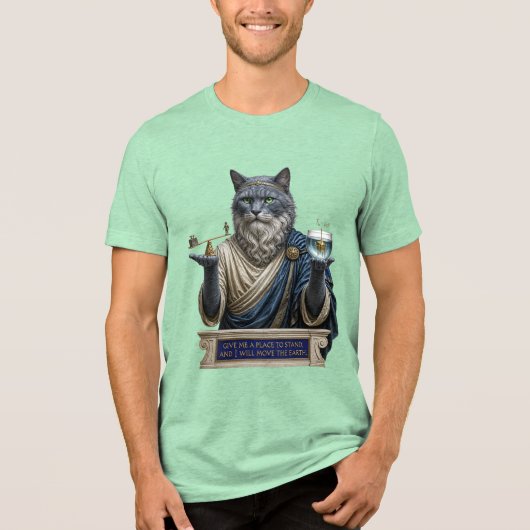 ロシアンブルー・アルキメデス猫 トライブレンドＴシャツ (正面)