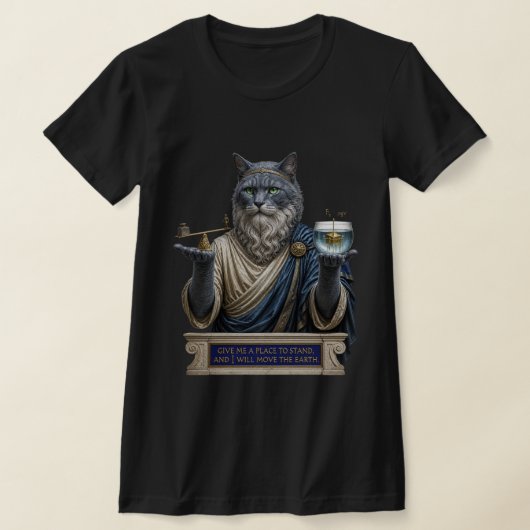ロシアンブルー・アルキメデス猫 Tシャツ (レイダウン)