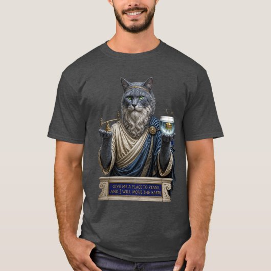 ロシアンブルー・アルキメデス猫 Tシャツ (正面)