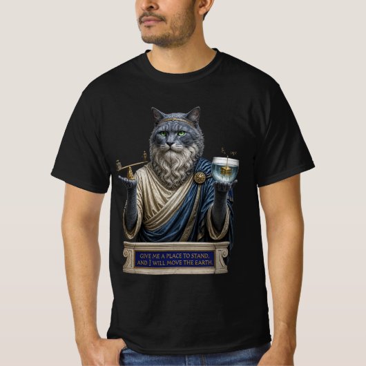 ロシアンブルー・アルキメデス猫 Tシャツ (正面)