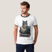 ロシアンブルー・アルキメデス猫 Tシャツ (正面フル)