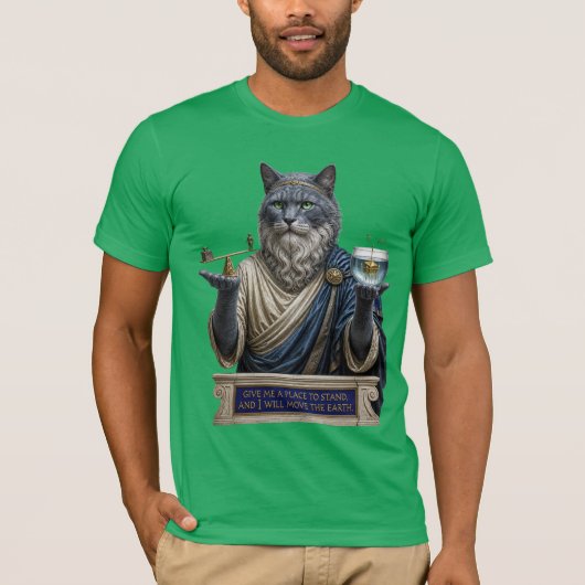 ロシアンブルー・アルキメデス猫 Tシャツ (正面)