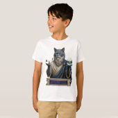 ロシアンブルー・アルキメデス猫 Tシャツ (正面フル)