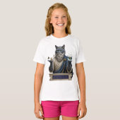 ロシアンブルー・アルキメデス猫 Tシャツ (正面フル)