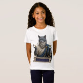 ロシアンブルー・アルキメデス猫 Tシャツ (正面フル)