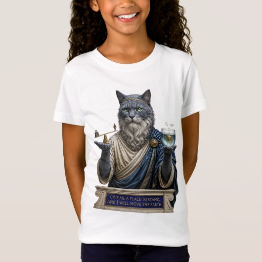 ロシアンブルー・アルキメデス猫 Tシャツ (正面)