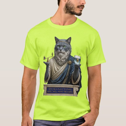 ロシアンブルー・アルキメデス猫 Tシャツ (正面)