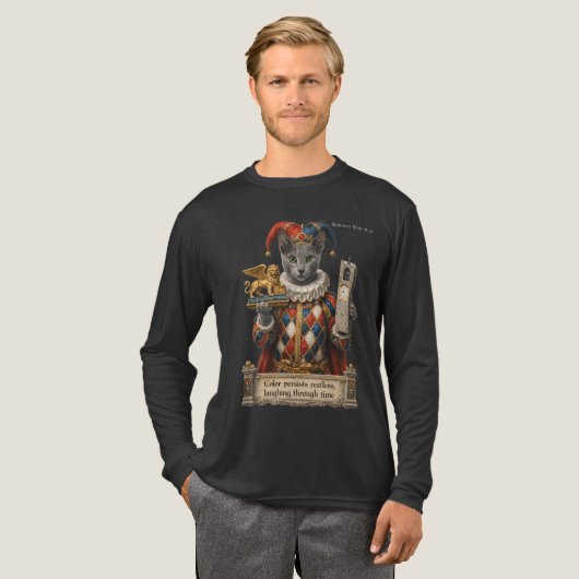ロシアンブルー・アルルカン猫 トライブレンドTシャツ (正面全体)
