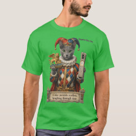 ロシアンブルー・アルレッキーノ猫 Tシャツ