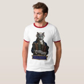 ロシアンブルー・イマニュエル・カント猫 Tシャツ (正面フル)