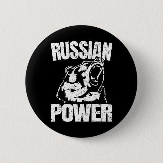 ロシアンベアパワー ロシアのジム 筋トレ ロシア 缶バッジ (正面)