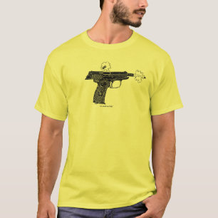 ロシア人のマカロフのピストルグラフィックアートの都市Tシャツ Tシャツ