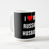 "ロシア人の旦那が大好き" Tシャツ コーヒーマグカップ (正面左)