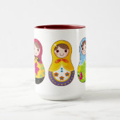 ロシア人のMatrioshka (Matreshka)のマグ マグカップ (中央)