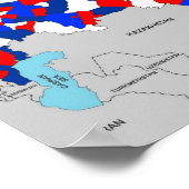 ロシア国政地図国旗 ポスター (角)