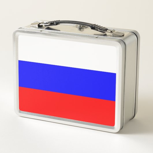 ロシア国旗が付いた金属製ステンレス弁当箱 メタルランチボックス (裏面)
