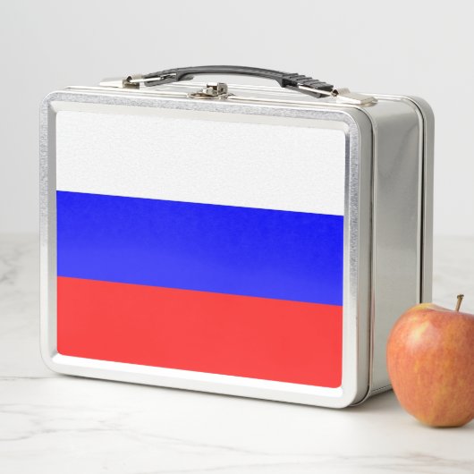 ロシア国旗が付いた金属製ステンレス弁当箱 メタルランチボックス (インサイチュ)