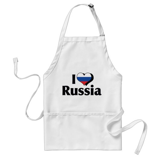 ロシア国旗が大好き スタンダードエプロン (正面)