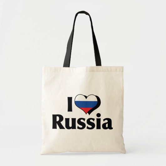 ロシア国旗が大好き トートバッグ (正面)