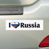 ロシア国旗が好き バンパーステッカー (車上)