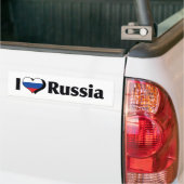 ロシア国旗が好き バンパーステッカー (トラック上)