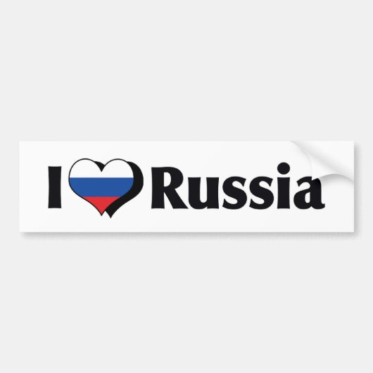 ロシア国旗が好き バンパーステッカー (正面)