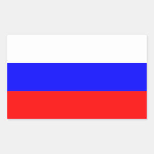 ロシア国旗が貼られた長方形シール 長方形シール