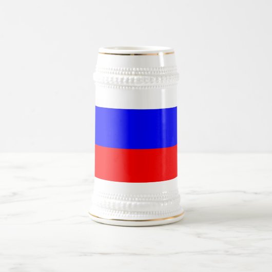 ロシア国旗とマグカップ ビールジョッキ (中央)