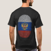 ロシア国旗と国章の指紋Tシャツ Tシャツ (裏面)