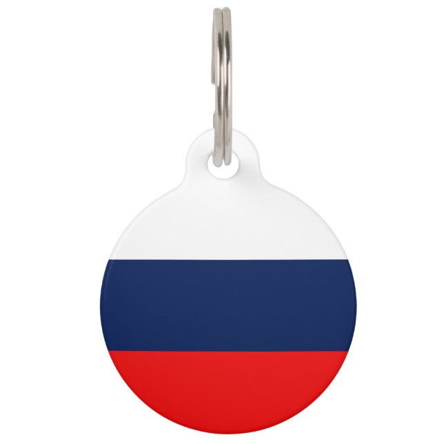 ロシア国旗と国章 ペット　ネームタグ (正面)