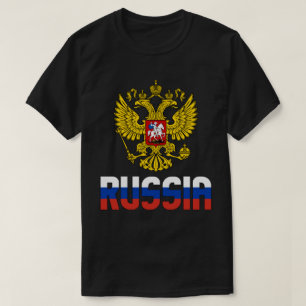 ロシア国旗と愛国のコート Tシャツ