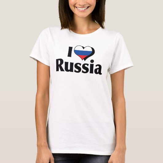 ロシア国旗のシャツが大好き Tシャツ (正面)